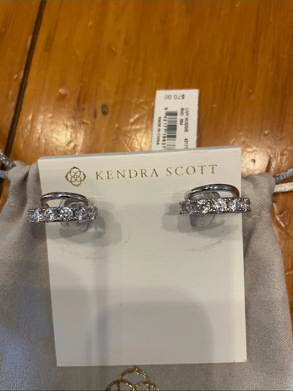 Kendra Scott Livy Huggie Earrings Rhodium Metal